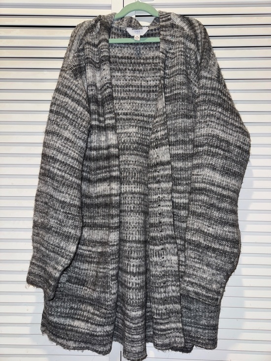 Time and Tru Sweaters - Time and Tru Gray Marled Open Front Women's Cardigan